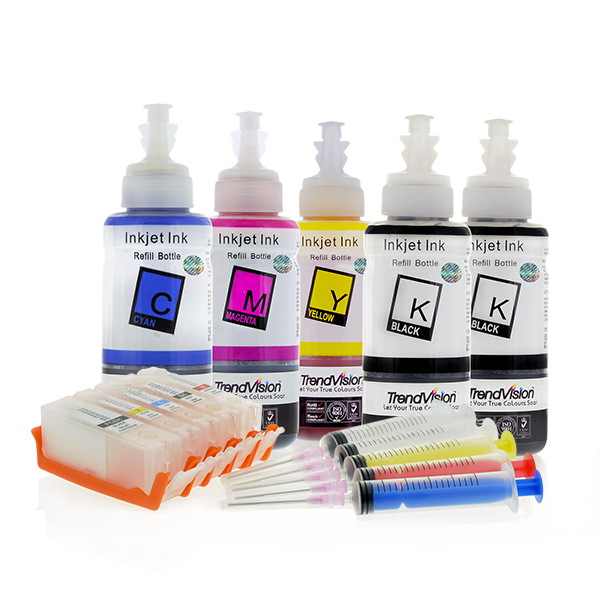 Refillable cartridges for Canon printers using CLI671 and PGI670 cartridges